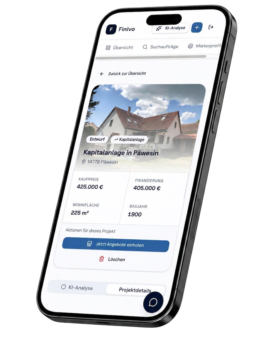 Finivo App auf einem Smartphone